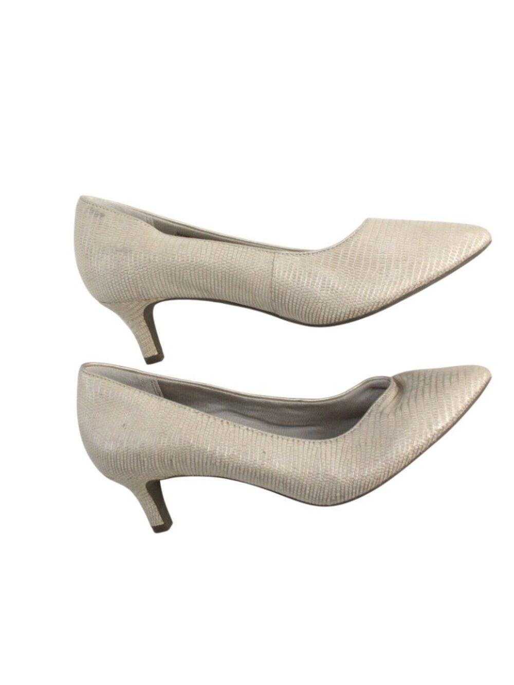 Rockport Trutech Womens 7 Kalila Gold Pebbled Leather Pumps High Heels BX1967 - Picture 7 of 10